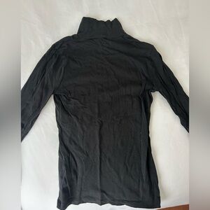 J. Crew Tissue Crepe Black Long Sleeve Mock Top